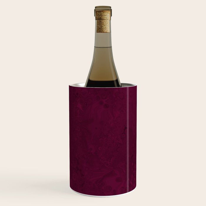 Hand painted modern abstract burgundy marble watercolor Wine Chiller Gallery Image 1