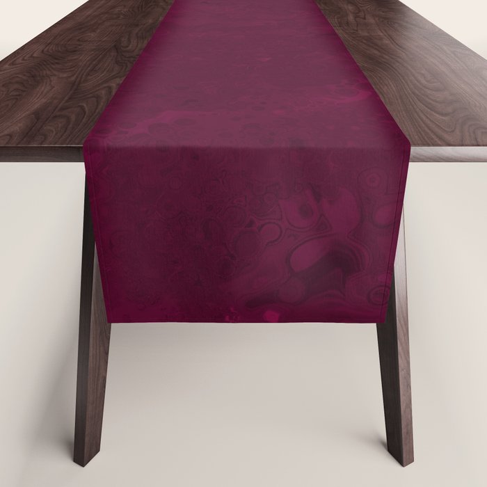 Hand painted modern abstract burgundy marble watercolor Table Runner Gallery Image 1