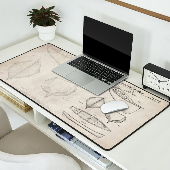 Canoe Patent - Kayak Art - Antique Desk Mat Gallery Image 2
