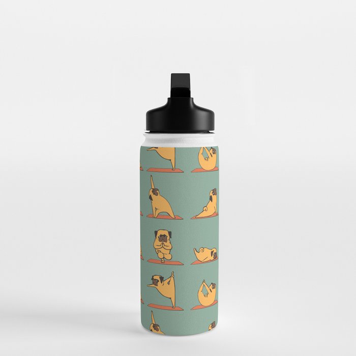 Pug Yoga Water Bottle Gallery Image 3