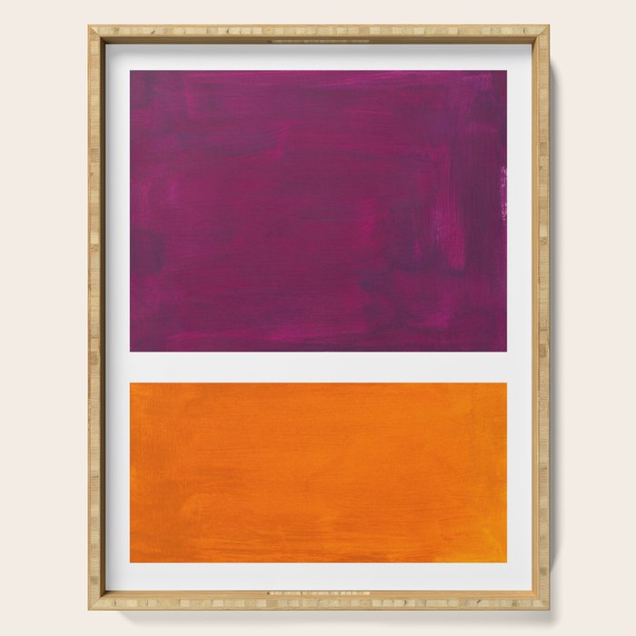 Purple Wine Yellow OchreMid Century Modern Abstract Minimalist Rothko Color Field Squares Serving Tray Gallery Image 1