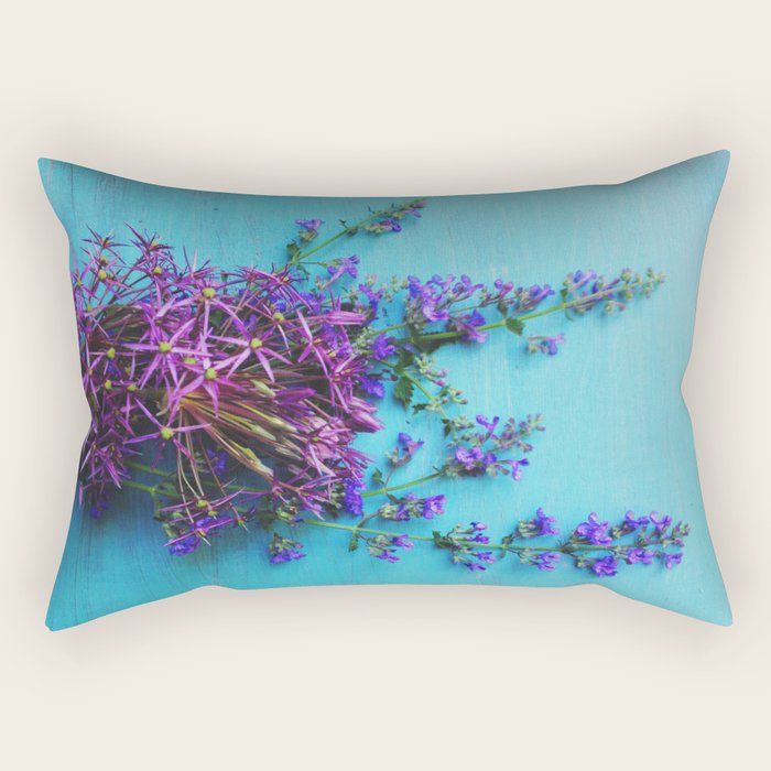She Found Stray Flowers and Brought Them Home Rectangular Pillow Gallery Image 2