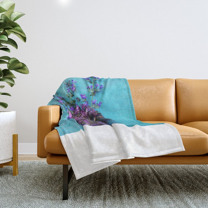 She Found Stray Flowers and Brought Them Home Throw Blanket Gallery Image 1