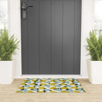 Linocut Hearts / Blue & Yellow Welcome Mat Gallery Image 3