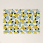 Linocut Hearts / Blue & Yellow Welcome Mat Gallery Image 1