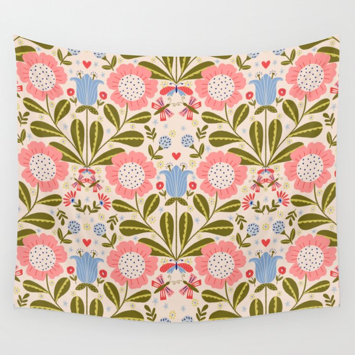 Blooms & Butterflies  Wall Tapestry Gallery Image 4