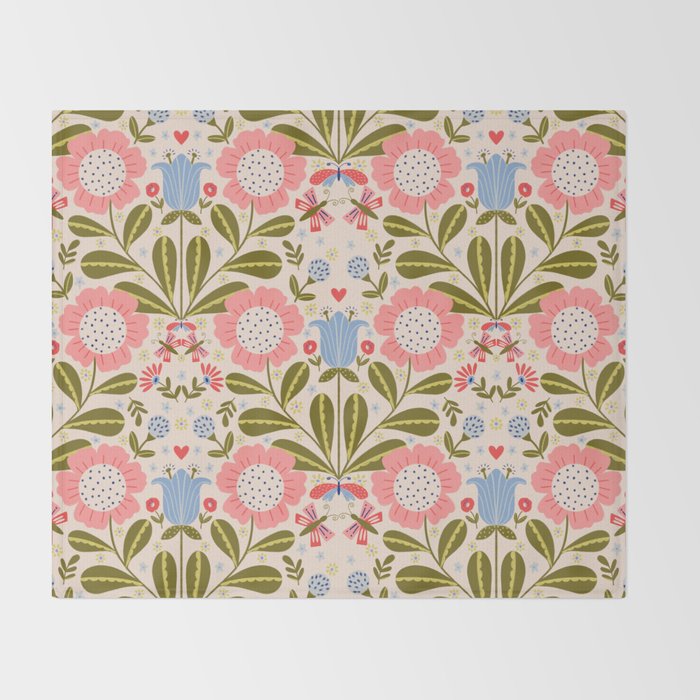 Blooms & Butterflies  Throw Blanket Gallery Image 2