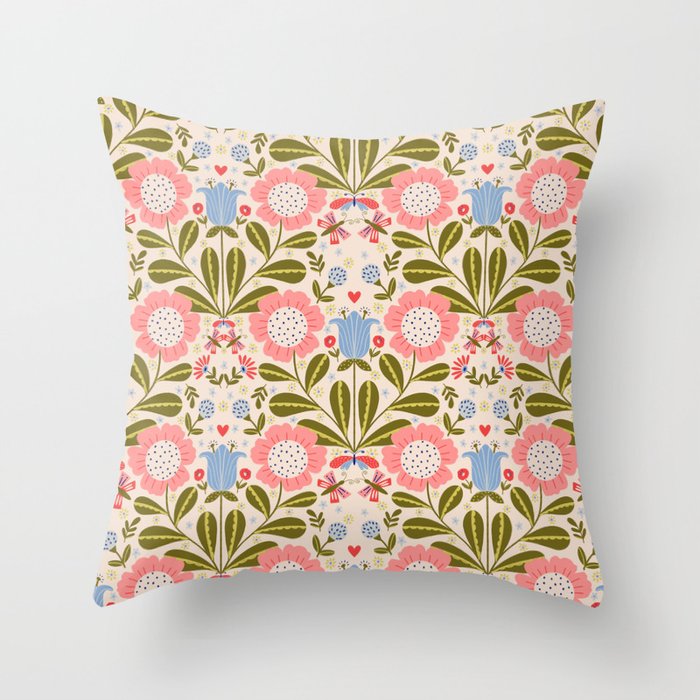 Blooms & Butterflies  Throw Pillow Gallery Image 6