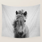 Wild Horse - Black & White Wall Tapestry Gallery Image 4