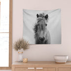 Wild Horse - Black & White Wall Tapestry Gallery Image 2