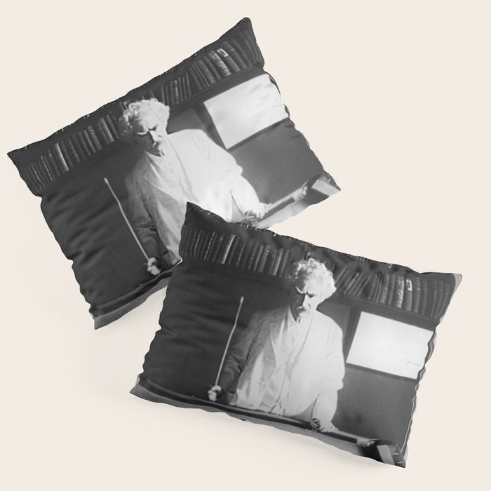1891 Mark Twain playing billiards, pool black and white vintage photograph / photography Pillow Sham Gallery Image 3