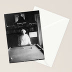 1891 Mark Twain playing billiards, pool black and white vintage photograph / photography Stationery Card Gallery Image 2