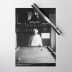 1891 Mark Twain playing billiards, pool black and white vintage photograph / photography Wrapping Paper Gallery Image 1