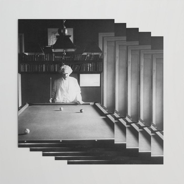 1891 Mark Twain playing billiards, pool black and white vintage photograph / photography Wrapping Paper Gallery Image 3