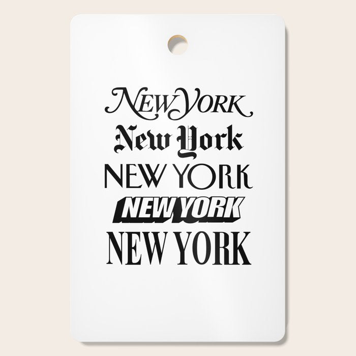 I Heart New York City Black and White New York Poster I Love NYC Design black-white home wall decor Cutting Board Gallery Image 1