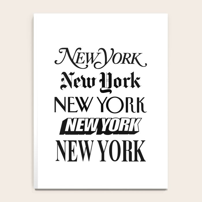 I Heart New York City Black and White New York Poster I Love NYC Design black-white home wall decor Notebook Gallery Image 4