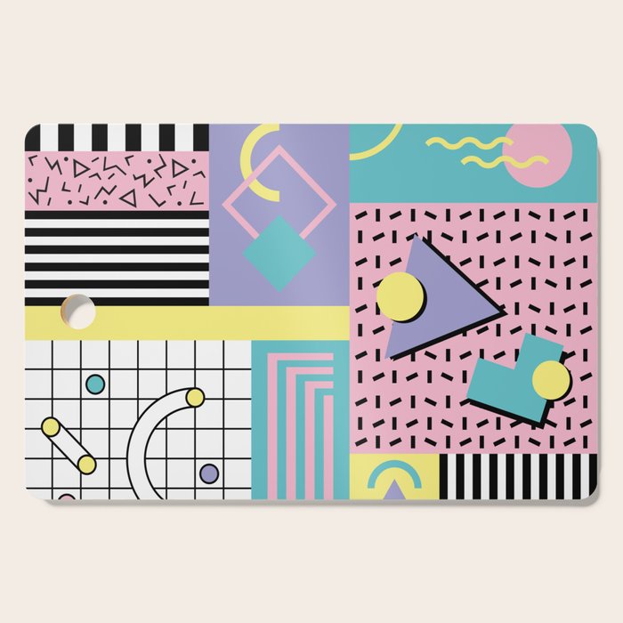 Memphis Pattern 27 - 80s - 90s Retro / 1st year anniversary design Cutting Board Gallery Image 1