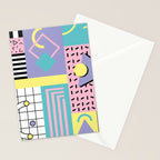 Memphis Pattern 27 - 80s - 90s Retro / 1st year anniversary design Stationery Card Gallery Image 2