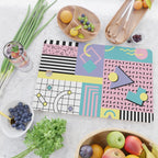 Memphis Pattern 27 - 80s - 90s Retro / 1st year anniversary design Cutting Board Gallery Image 2