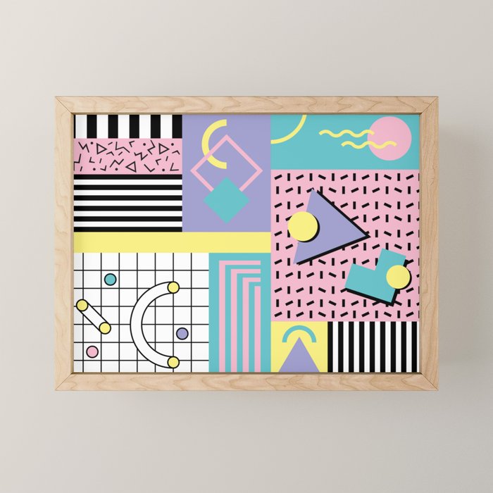 Memphis Pattern 27 - 80s - 90s Retro / 1st year anniversary design Mini Art Print Gallery Image 1