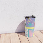 Memphis Pattern 27 - 80s - 90s Retro / 1st year anniversary design Travel Mug Gallery Image 4