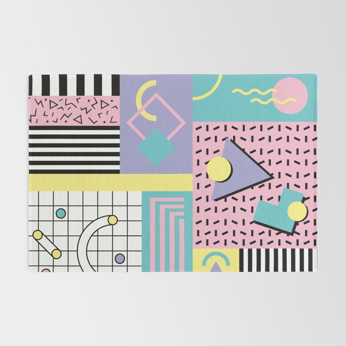 Memphis Pattern 27 - 80s - 90s Retro / 1st year anniversary design Rug Gallery Image 2