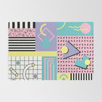 Memphis Pattern 27 - 80s - 90s Retro / 1st year anniversary design Rug Gallery Image 2