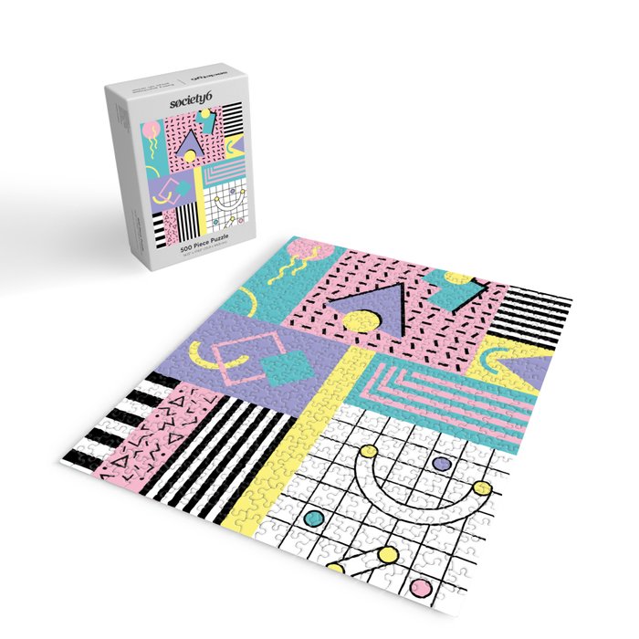 Memphis Pattern 27 - 80s - 90s Retro / 1st year anniversary design Jigsaw Puzzle Gallery Image 2