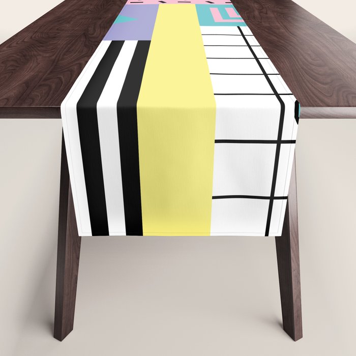 Memphis Pattern 27 - 80s - 90s Retro / 1st year anniversary design Table Runner Gallery Image 1