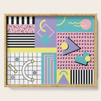 Memphis Pattern 27 - 80s - 90s Retro / 1st year anniversary design Serving Tray Gallery Image 1