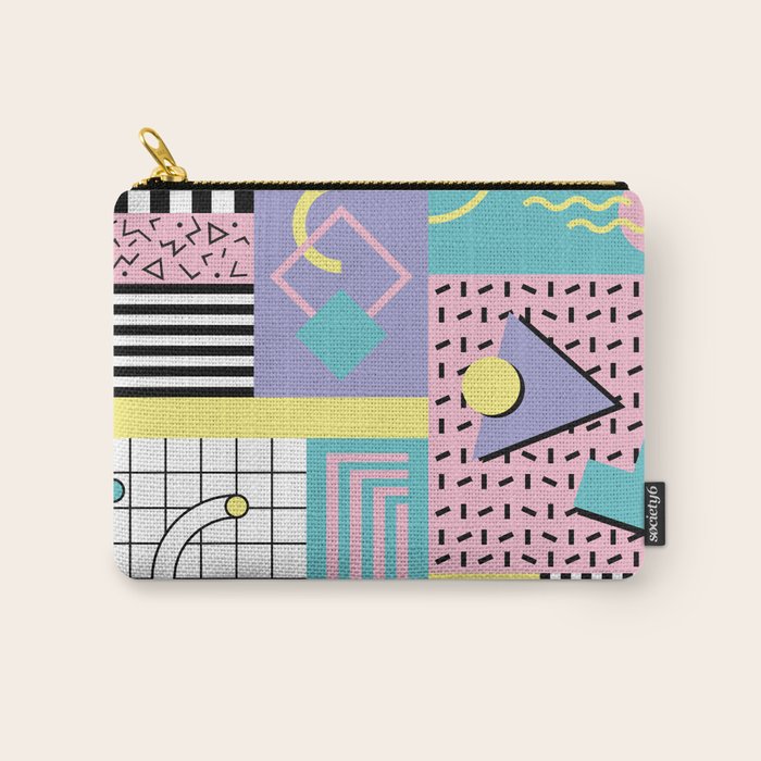 Memphis Pattern 27 - 80s - 90s Retro / 1st year anniversary design Carry All Pouch Gallery Image 1