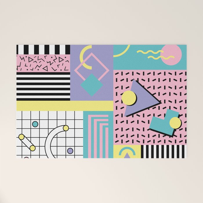 Memphis Pattern 27 - 80s - 90s Retro / 1st year anniversary design Welcome Mat Gallery Image 1