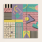 Memphis Pattern 27 - 80s - 90s Retro / 1st year anniversary design Wood Wall Art Gallery Image 1