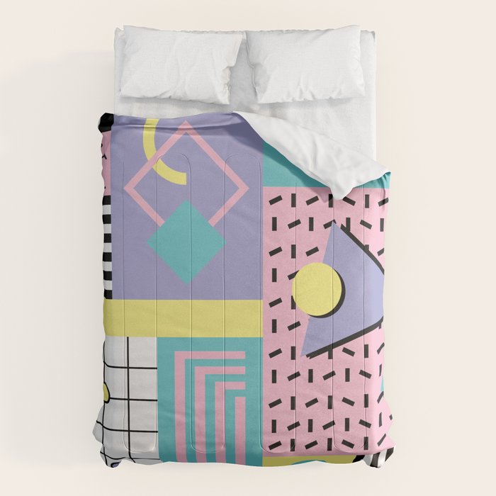 Memphis Pattern 27 - 80s - 90s Retro / 1st year anniversary design Comforter Gallery Image 6