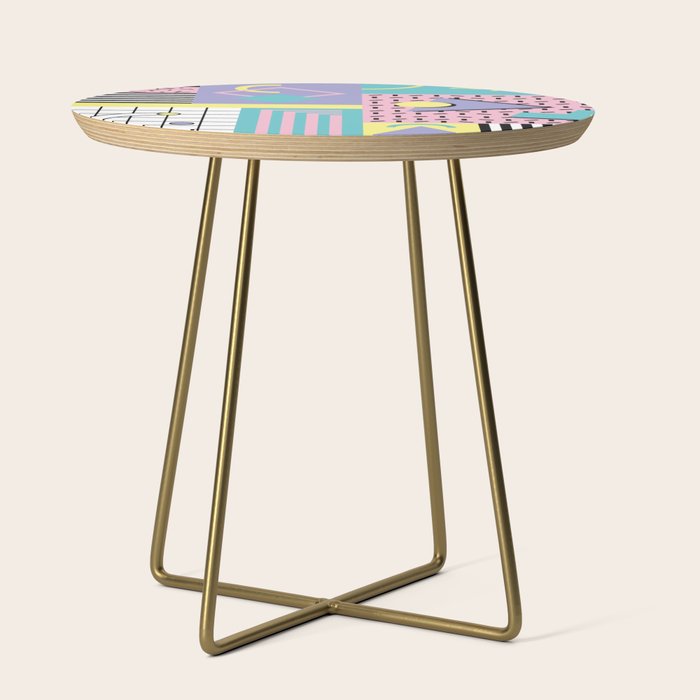 Memphis Pattern 27 - 80s - 90s Retro / 1st year anniversary design Side Table Gallery Image 1