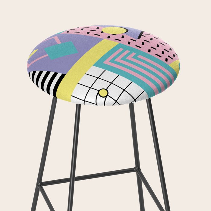 Memphis Pattern 27 - 80s - 90s Retro / 1st year anniversary design Stool Gallery Image 2
