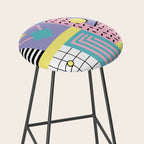 Memphis Pattern 27 - 80s - 90s Retro / 1st year anniversary design Stool Gallery Image 2