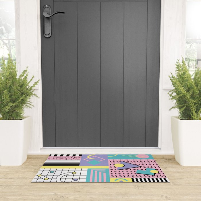 Memphis Pattern 27 - 80s - 90s Retro / 1st year anniversary design Welcome Mat Gallery Image 3