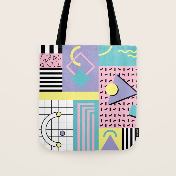 Memphis Pattern 27 - 80s - 90s Retro / 1st year anniversary design Tote Bag Gallery Image 1