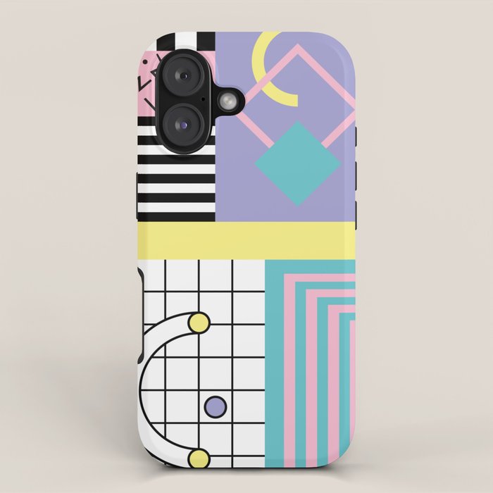 Memphis Pattern 27 - 80s - 90s Retro / 1st year anniversary design iPhone Case Gallery Image 1