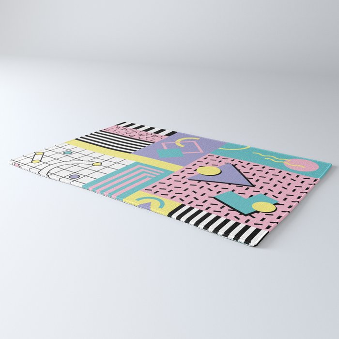 Memphis Pattern 27 - 80s - 90s Retro / 1st year anniversary design Rug Gallery Image 3