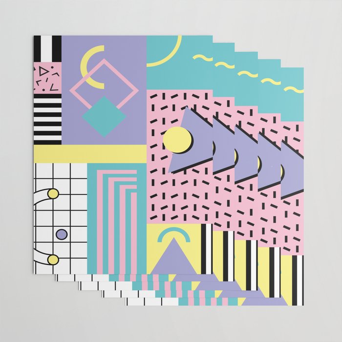 Memphis Pattern 27 - 80s - 90s Retro / 1st year anniversary design Wrapping Paper Gallery Image 3