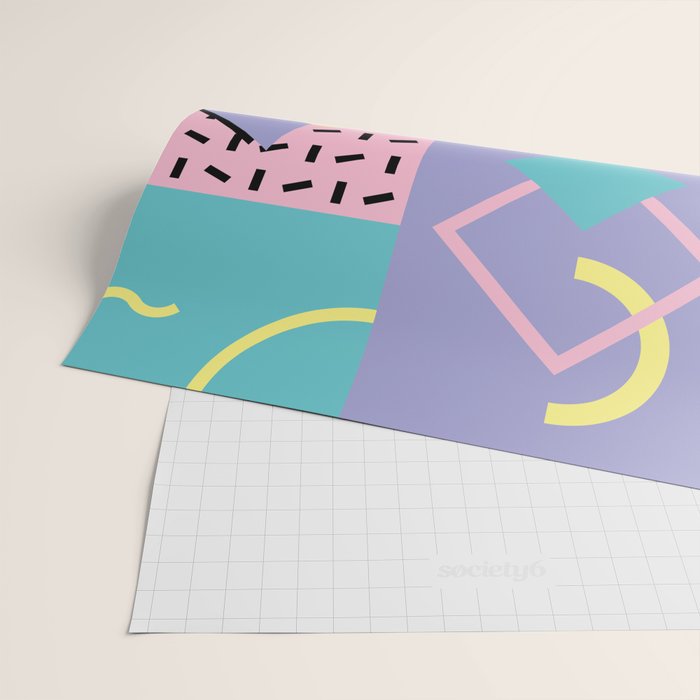 Memphis Pattern 27 - 80s - 90s Retro / 1st year anniversary design Wrapping Paper Gallery Image 2