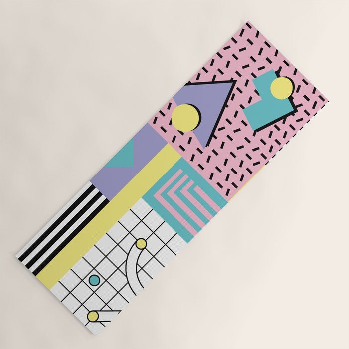 Memphis Pattern 27 - 80s - 90s Retro / 1st year anniversary design Yoga Mat Gallery Image 1