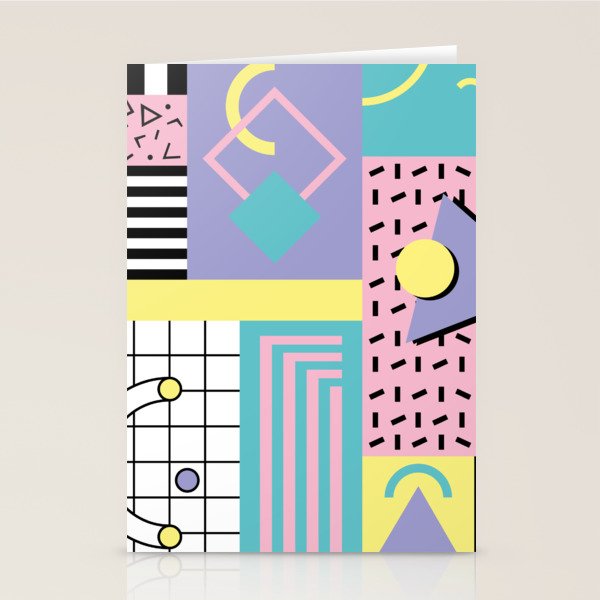 Memphis Pattern 27 - 80s - 90s Retro / 1st year anniversary design Stationery Card Gallery Image 2
