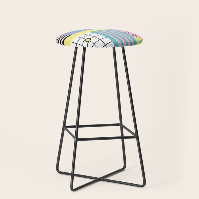 Memphis Pattern 27 - 80s - 90s Retro / 1st year anniversary design Stool Gallery Image 1