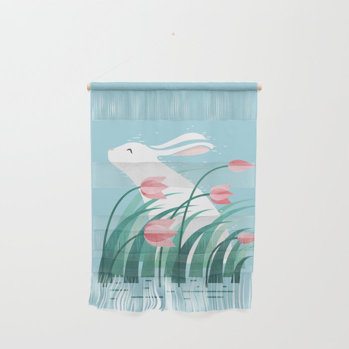 Rabbit Resting, Sky Blue Version Wall Hanging Gallery Image 1