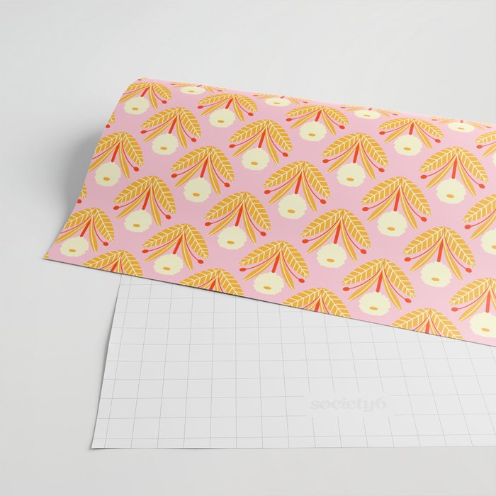 Happy White Dahlias - Pattern Wrapping Paper Gallery Image 2
