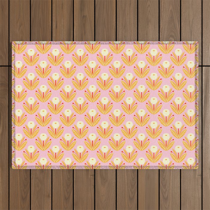 Happy White Dahlias - Pattern Outdoor Rug Gallery Image 1