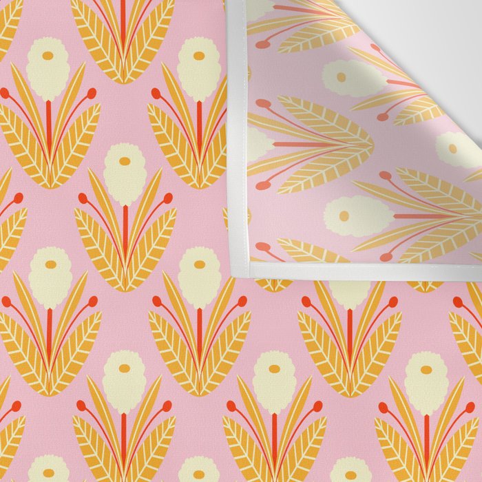 Happy White Dahlias - Pattern Wall Tapestry Gallery Image 3